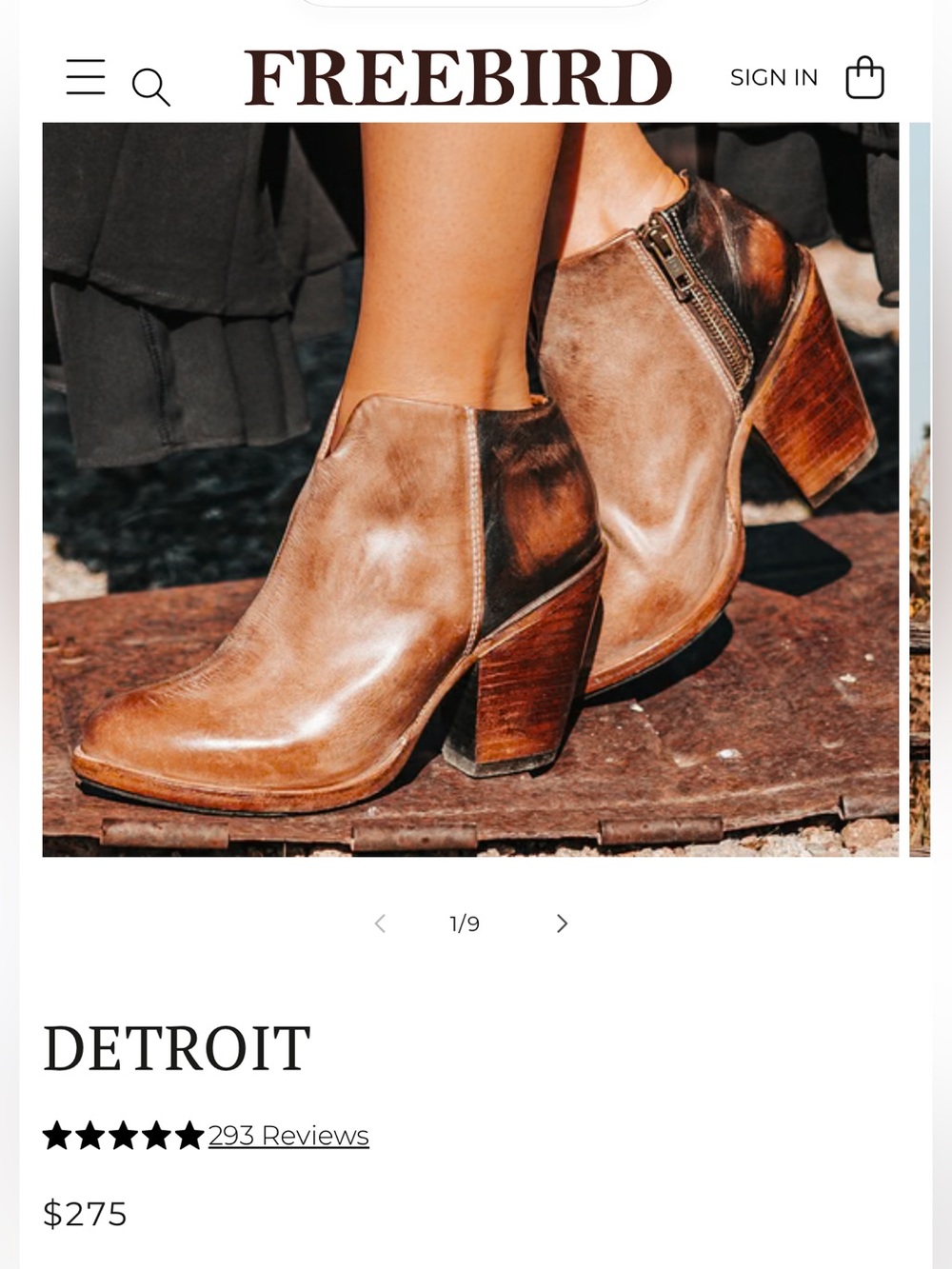 FREEBIRD DETROIT Distressed Tan & Brown Leather Ankle Booties Sz 8